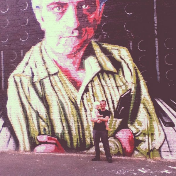 Me and my daughter outside the moog factory