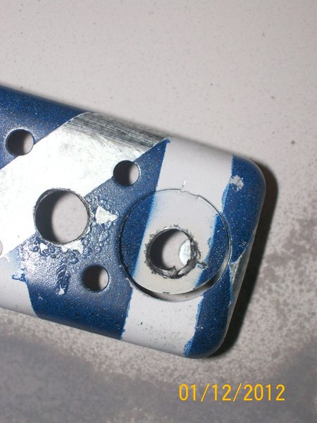 This time the circular plate held kinda. It sunk in but stayed attached which in turn really messed up the drilling, oh well.