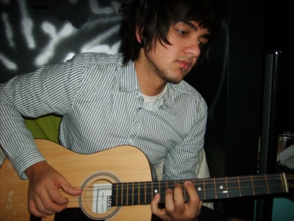 Me and an acoustic, you can see melted candle wax on it and it truly looks like jizz.