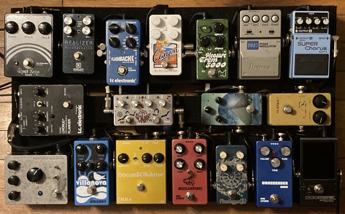 i think i've used perhaps 5 pedals at most in a band context (the Ghost Echo doesn't count because it's always on).